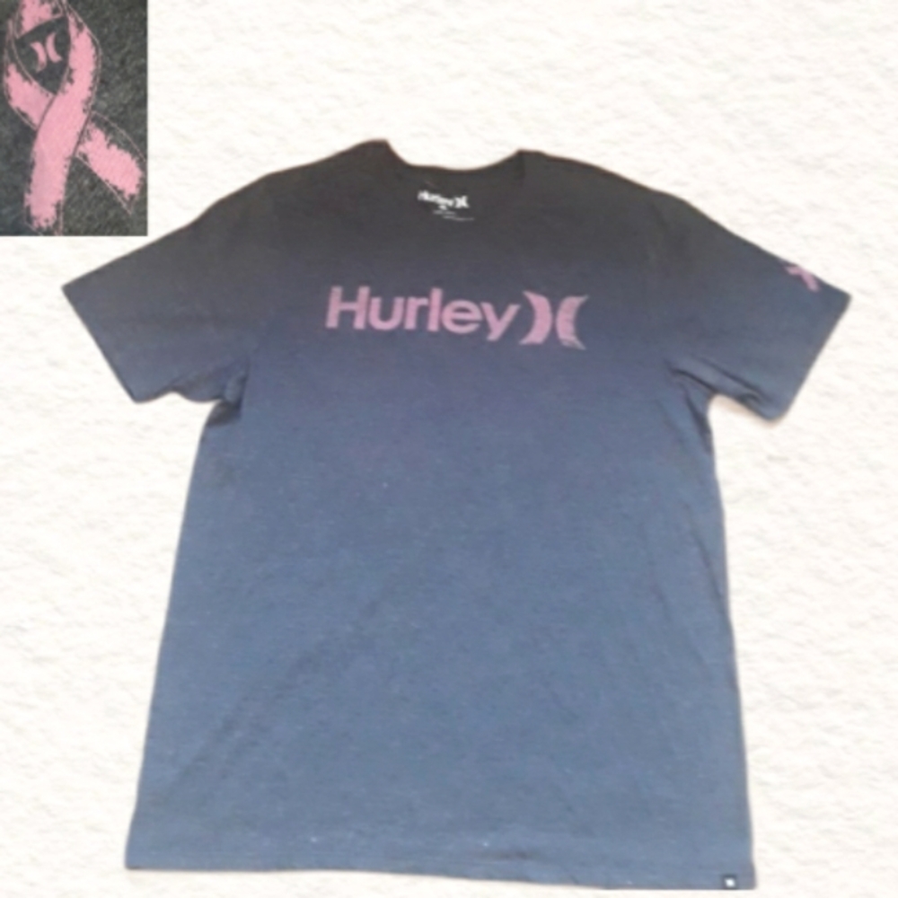 Limited Edition Hurley Breast Cancer Awareness T-Shirt / Gray Graphic Tee Large